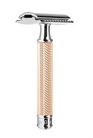 MUHLE 穆乐牌 碳钢单层双刃刀片 经典传统剃须刀 玫瑰金色
