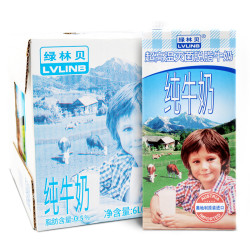 限华南:LVLINB 绿林贝 脱脂纯牛奶 1L×12盒 5