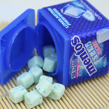 mentos 曼妥思 冻感粒方无糖口香糖 薄荷 46g