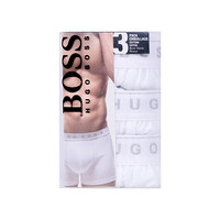 Hugo Boss 胡戈波士 男士纯棉四角平底内裤 3条装 白色XL码