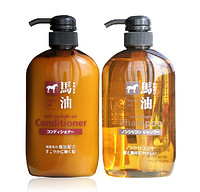 KUMANOYUSHI 熊野油脂 马油洗护套装 洗发水600ml*2+护发素600ml