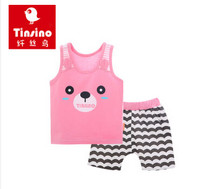 移动端：TINSINO 纤丝鸟 2016夏季新款 宝宝纯棉卡通背心两件套 