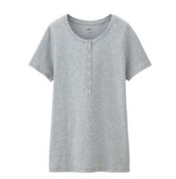 UNIQLO 优衣库 163144 SUPIMA COTTON 亨利领 女士短袖T恤