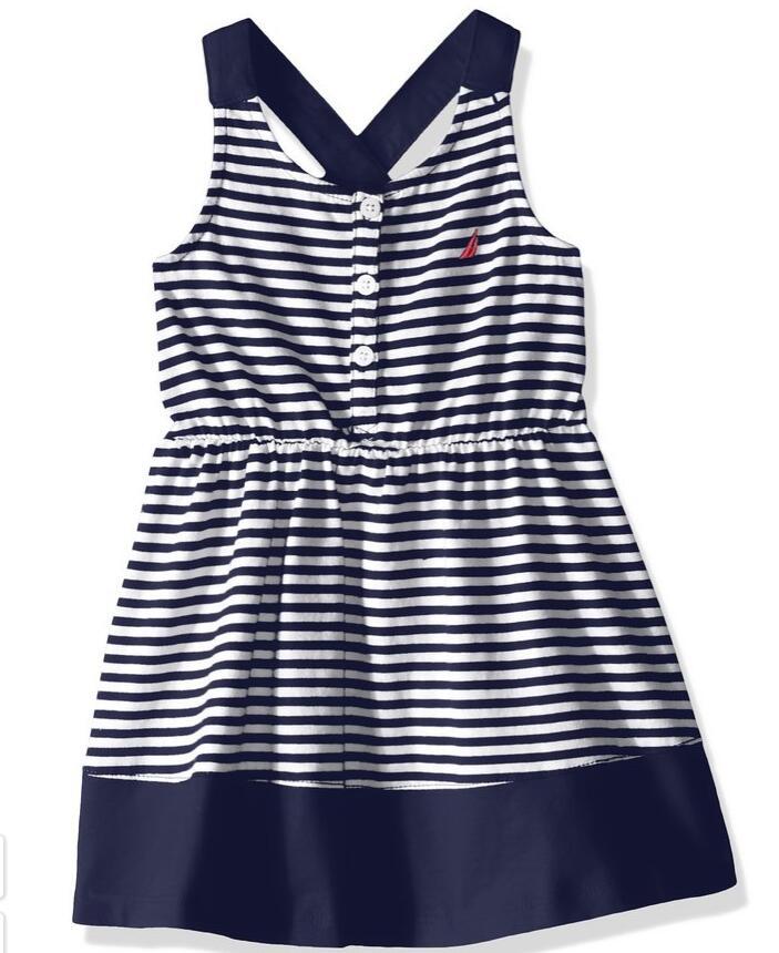 NAUTICA 诺帝卡 Ministripe 女童条纹连衣裙