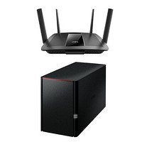 LINKSYS EA8500 双频带无线路由器 + BUFFALO 巴法络 LinkStation 220 4TB NAS存储