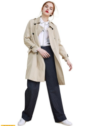 Lily 女式 116320C1503 休闲宽松中长款风衣外