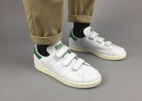 限42.5码：adidas Originals 阿迪达斯 Stan Smith 男士魔术贴小白鞋