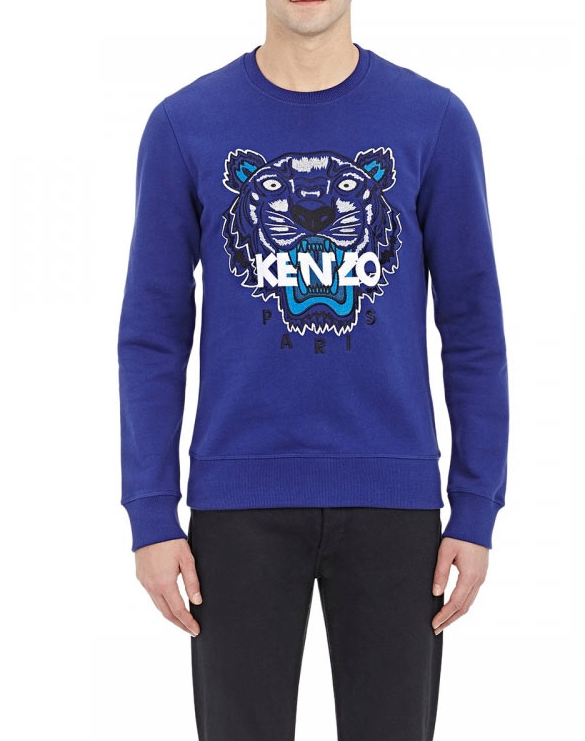 KENZO 男士Tiger蓝底虎头图案卫衣/套头衫 F565SW0014XE 多尺码可选