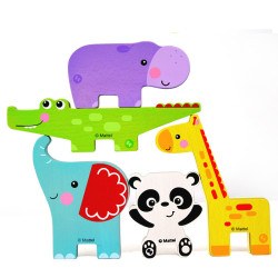 雪小动物平衡积木FP6003 五件套儿童早教益智