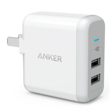 新低价:ANKER 新款24W 2口USB充电器+凑单