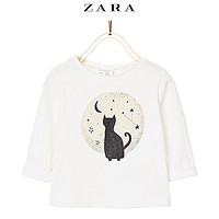 ZARA 童装 月亮猫咪 T 恤 05643581712