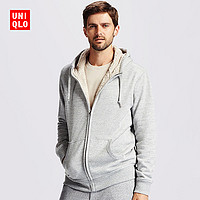 新低价：UNIQLO 优衣库 172351 男士仿羊羔绒连帽卫衣