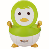 世纪宝贝 企鹅坐便器男女宝宝婴儿小马桶圈抽屉式便槽 绿色 BH-113
