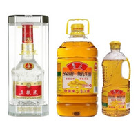 五粮液 52度 浓香型白酒 500ml+鲁花 5S压榨一级花生油 5L+900ml