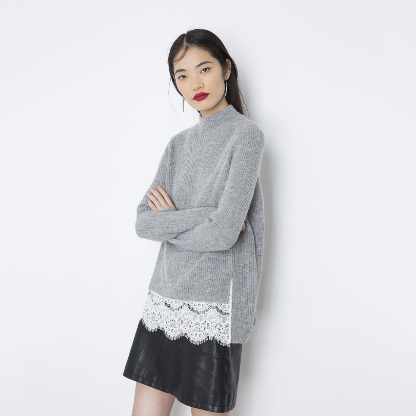 西雅衣家 C&A 200184017 女士蕾丝拼接毛衣