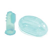 SummerInfant硅胶手指套婴儿牙刷1-2岁宝宝乳牙刷儿童牙刷收纳盒 *2件