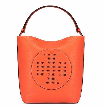 TORY BURCH 汤丽柏琦 PERFORATED-LOGO HOBO 女士真皮单肩手提包