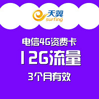 限广东：中国电信 4G流量卡 12G季卡（6G省内+6G本地闲时）