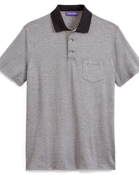 拉夫劳伦RALPH LAUREN Purple Label紫标系列 丝光棉男士短袖POLO