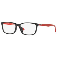 Ray-Ban 雷朋 RX7102D 2475 56mm 中性款近视眼镜架镜框 黑色镜框红色镜腿 *2件