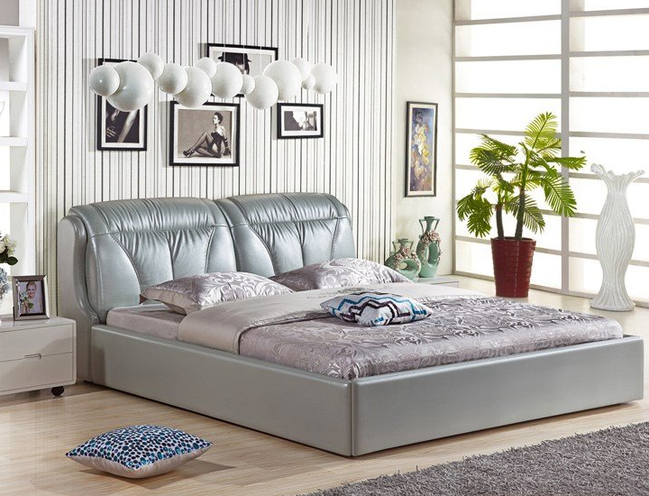 NMDS 诺曼迪诗 欧式简约软体床 1.5*2米 浅绿色皮艺 