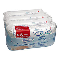 凑单品：Babydream 新生儿舒适保湿 清洁抗敏湿巾 80片*4包