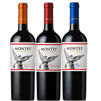 MONTES 蒙特斯 智利原瓶进口红酒 蒙特斯montes经典系列750ml 红葡萄酒6支组合整箱装