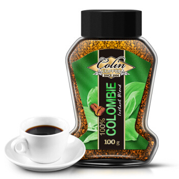 Colin 柯林咖啡 哥伦比亚速溶咖啡粉 玻璃瓶装 100g