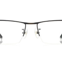 HAN HN42070M 纯钛半框光学眼镜架+1.60防蓝光镜片 