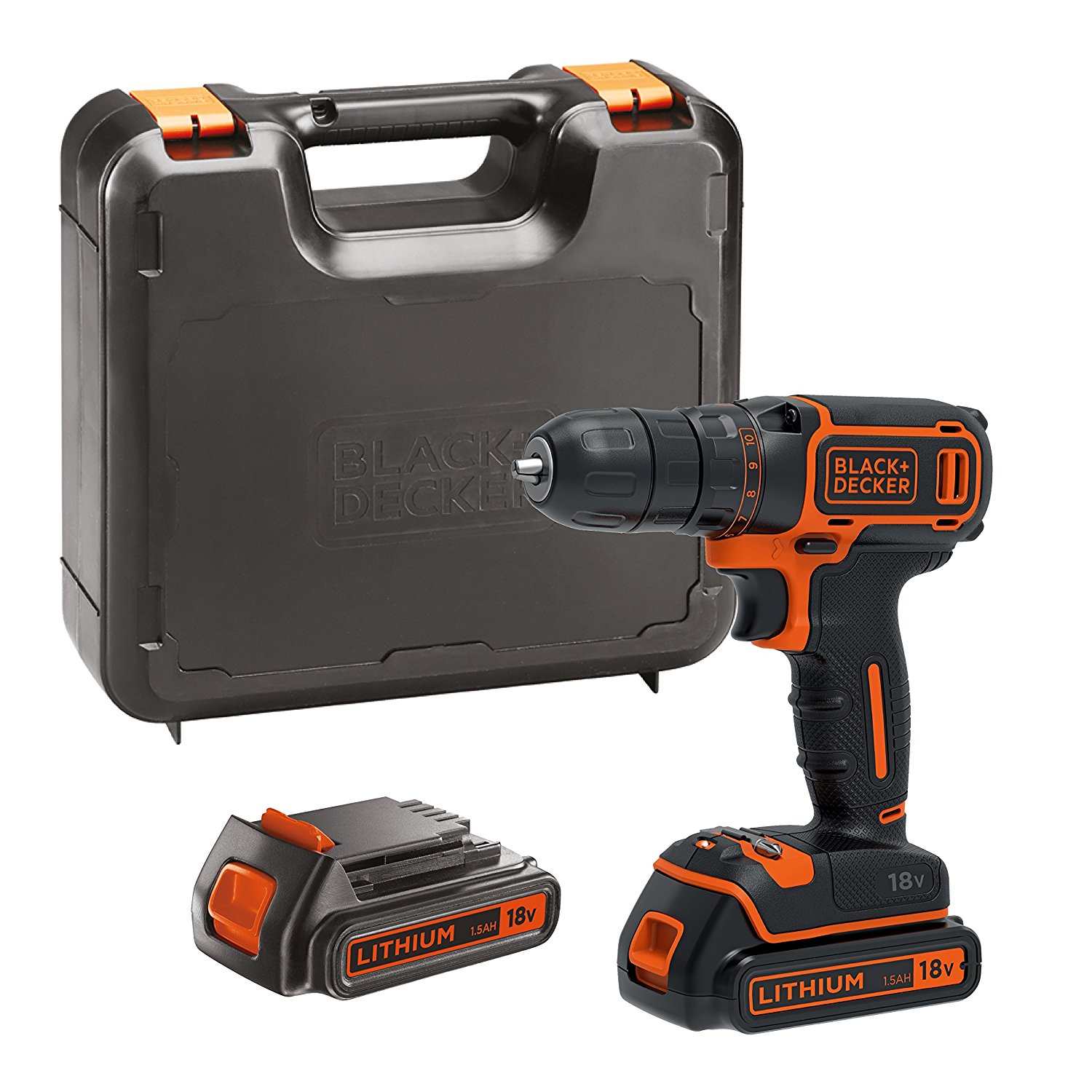 BLACK+DECKER BDCDC18KB-GB 电钻工具+双电池组