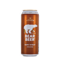 HARBOE 哈尔博 豪铂熊（BearBeer）德国进口小麦黑啤酒500ml*24听整箱装 送礼年货