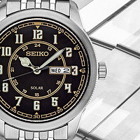 值友专享：SEIKO 精工 RECRAFT系列 SNE445 男士太阳能双历腕表