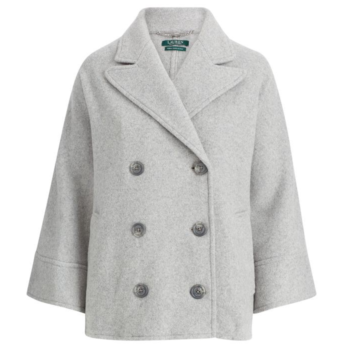 拉夫劳伦Lauren RALPH LAUREN Wool Dolman 女士双排扣羊毛夹克