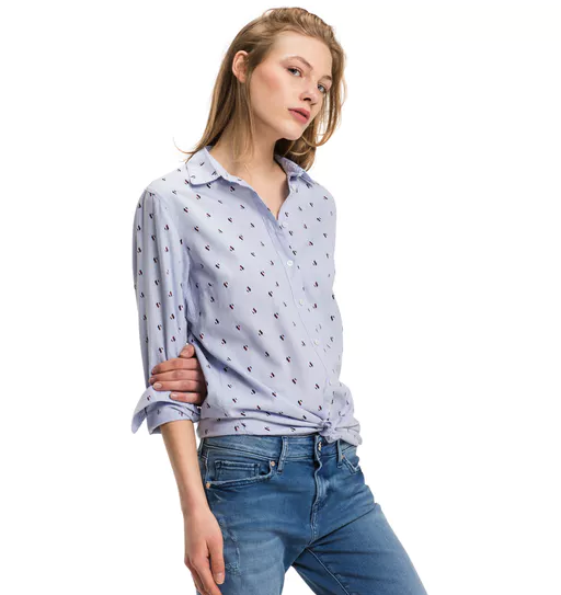 TOMMY HILFIGER 汤米·希尔费格 MICROPRINT SHIRT 女士衬衫