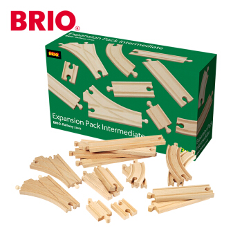 BRIO World 电动火车木制轨道拓展包 中级轨道扩展包33402