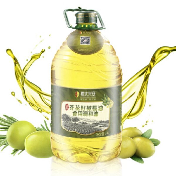 恒大兴安 食用油 清香芥花籽橄榄油 调和油 4l
