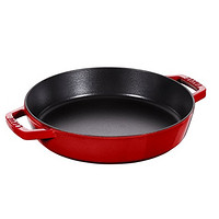 再降价、中亚prime会员：Staub 40511 727/0 铸铁煎锅 带手柄 樱桃红 26CM