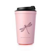 Artiart 随手咖啡杯 340ml 淡粉色 蜻蜓