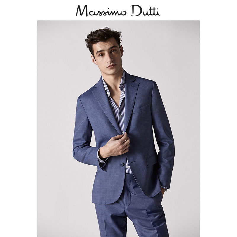 Massimo Dutti 02058136400 男士全羊毛西装