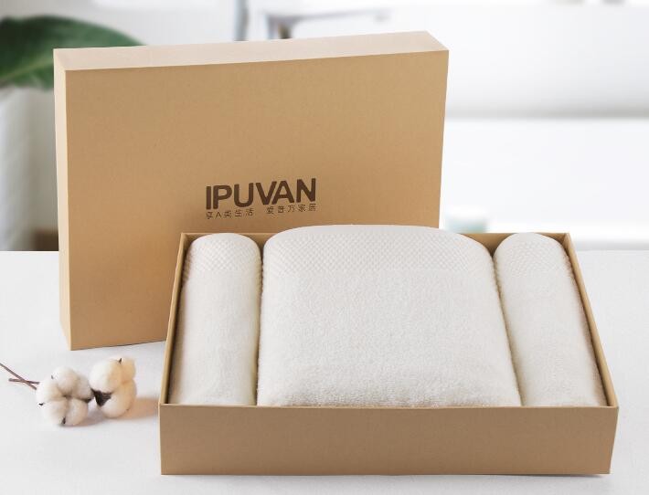 IPUVAN 爱普万 纯棉毛巾浴巾礼盒 三件套