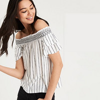AMERICAN EAGLE OUTFITTERS 2371_5641 女士一字领条纹T恤