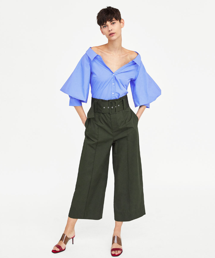 ZARA 04043066400 女士宽袖衬衫