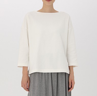 無印良品  無印良品 MUJI W8SB001 女士粗棉线落肩T恤