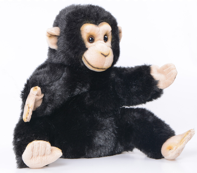 National Geographic 国家地理 手偶系列 仿真黑猩猩手偶毛绒玩具 10英寸
