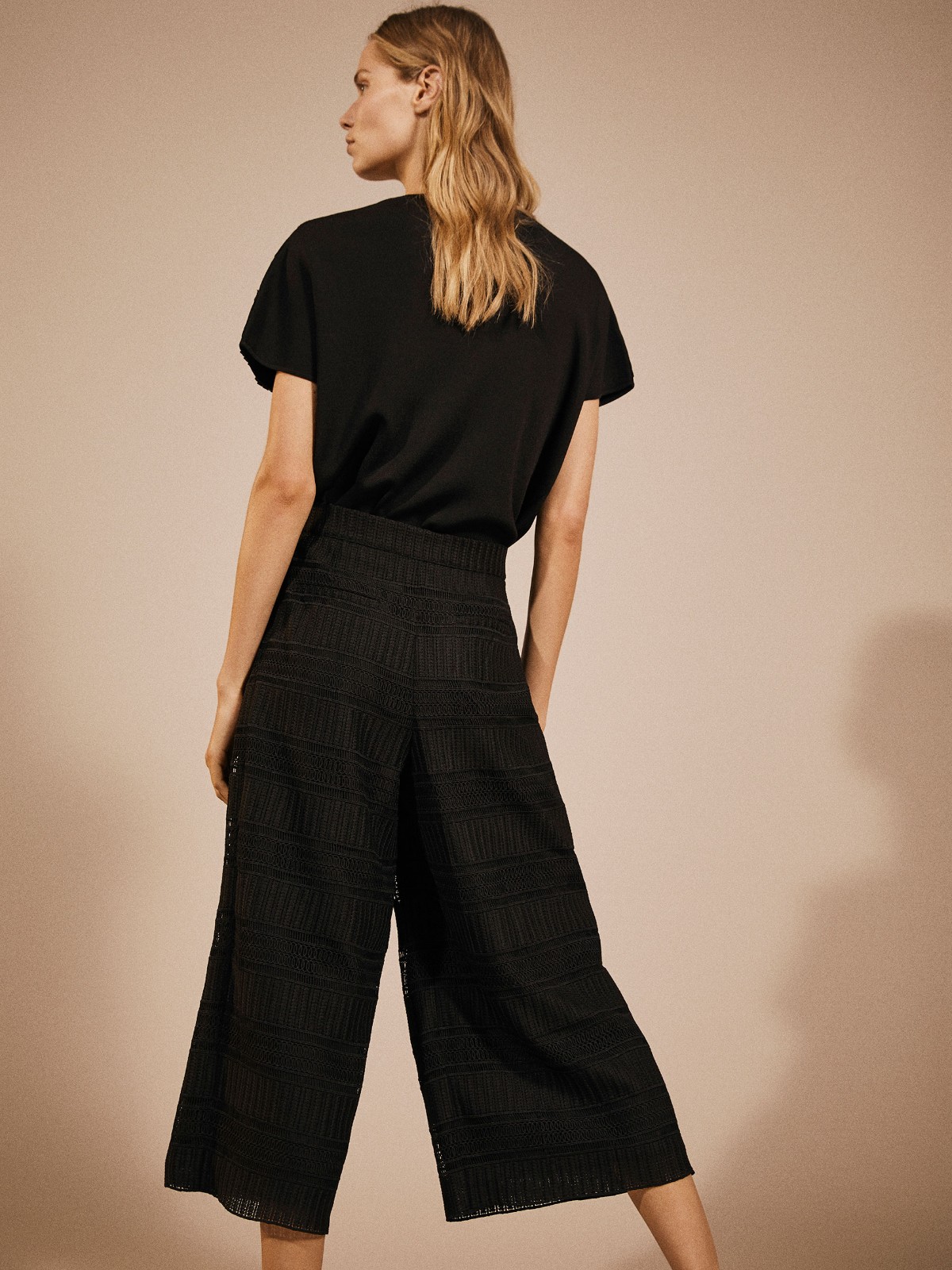 Massimo Dutti 05008400800 女士蕾丝阔腿裤