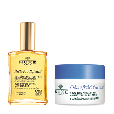 NUXE 欧树 护肤两件套（植物鲜奶霜50ml+全效护理油30ml）