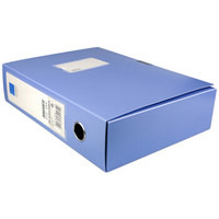 TANGO 天章 办公(TANGO)档案盒A4文件盒75mmPP粘扣资料盒蓝色加厚人事财务凭证收纳盒1只装