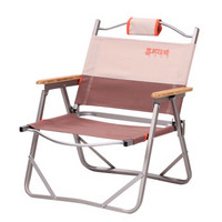 喜马拉雅 户外折叠椅 便携铝合金折叠凳 沙滩钓鱼休闲靠椅子 小号铝凳卡其色HF9104