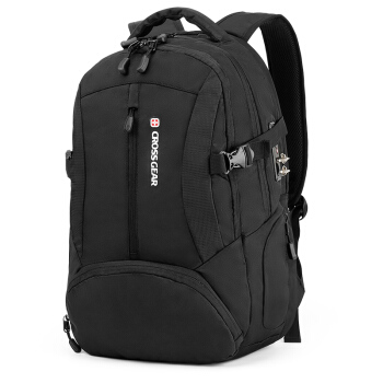CROSSGEAR 加密防盗 男女双肩旅游包休闲运动训练包 防泼水行李包大容量健身包旅行出差背包 CR-9007I黑色