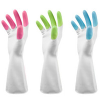 京东PLUS会员：乐宜美耐用型家务防水手套厨房洗碗手套洗衣清洁手套（三双装大号） 手套 *3件